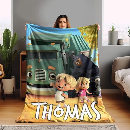 Discover Trash Truck Blanket/Trash Truck Blanket/Trash Truck Birthday Gifts/Truck Lover Gift Blanket/Birthday Gifts/Trash Truck Theme Party OGTT45