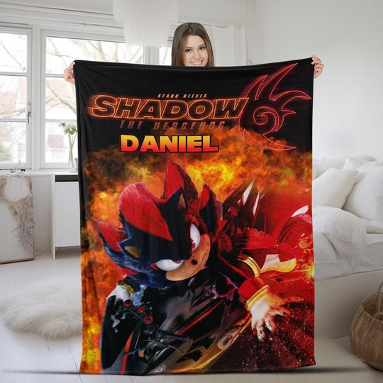 Discover Custom Sonic The Hedgehog Blanket/Personalized Shadow Hedgehog Blanket/Custom Shadow Sonic Blanket/Sonic Blanket/Birthday Blanket OHVC10