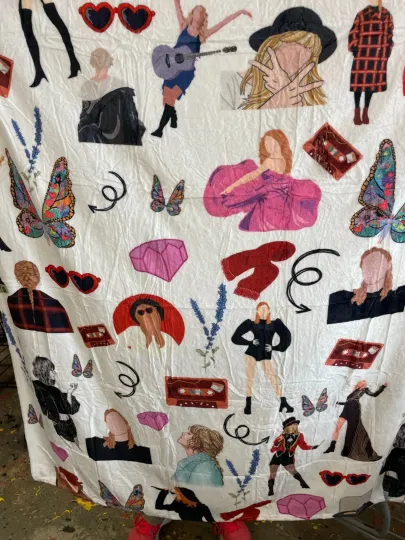 Discover Taylorr Swifts Soft White Flannel Throw Blanket, Gift For Fans