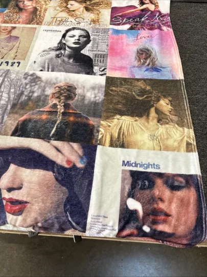 Taylorr Swifts Themed Plush Throw Blanket Album Covers, Gift For Fans