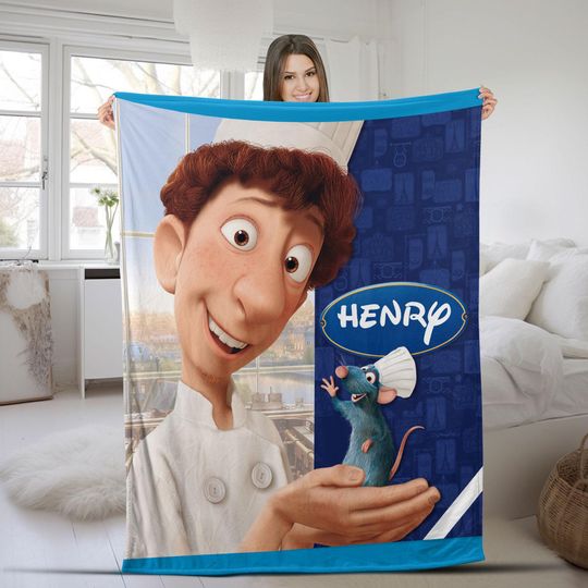 Personalized Ratatouille Blanket, Custom Name Blanket, Kid Name Blanket