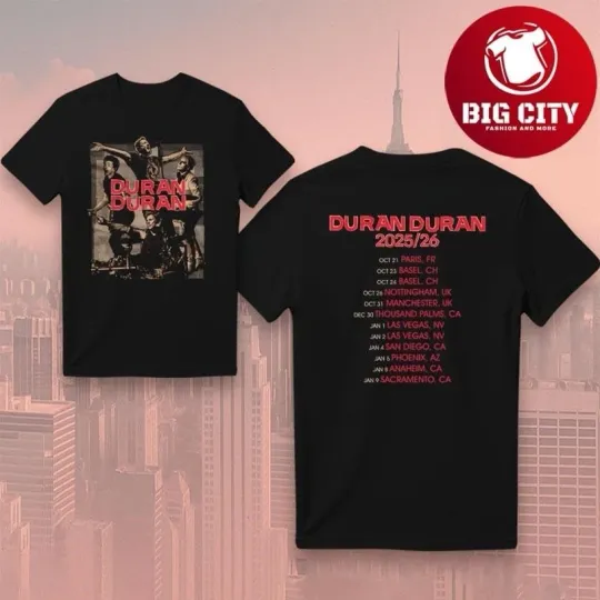 Discover Duran Duran Tour 2025-2026 Two Sided Shirt