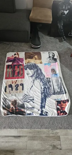 Taylorr Swifts Fleece Blanket Throw Album Backdrop Super Soft