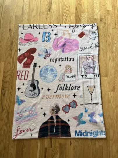 Taylorr Swifts Album Titles SMALL Lap Blanket Silk Soft Fleece Approx