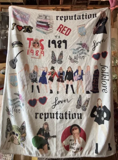 Taylorr Swifts Fleece Soft Song Graphic Blanket Era Your