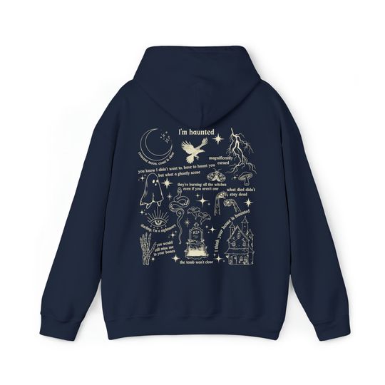 Discover TS Halloween "I'm Haunted" Hoodie Sweatshirt, Spooky Swiftt Sweater, Swiftt Lyrics Collage, TS Halloween