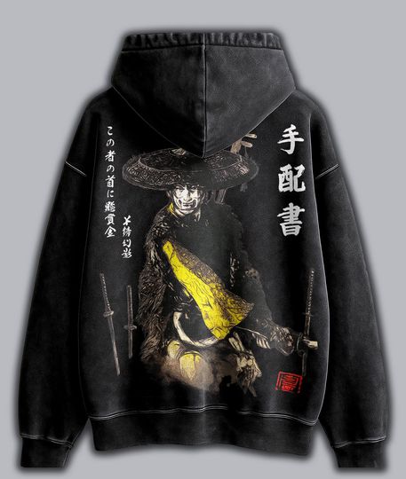 Discover Vintage Ghost of Yotei Video Game Washed Hoodie, Double Sided Print, Unisex T-shirt, Atsu T-Shirt, Action-Adventure Sweatshirt, Gamer Gift.