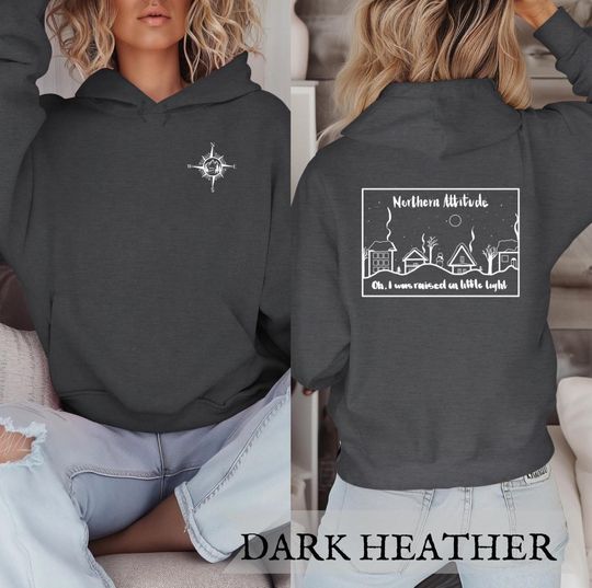 Discover New England Hoodie Jacket: Hand-Drawn Northern Attitude Design Double-Sided Adult Sweatshirt