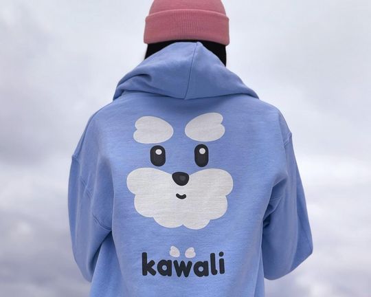 Discover Embroidered Kawali Unisex Hoodie  |  kawaii cute mini schnauzer premium double-sided sweatshirt