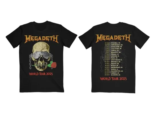 Megadeth Public Enemy World Tour 2025 T-shirt 2 sided