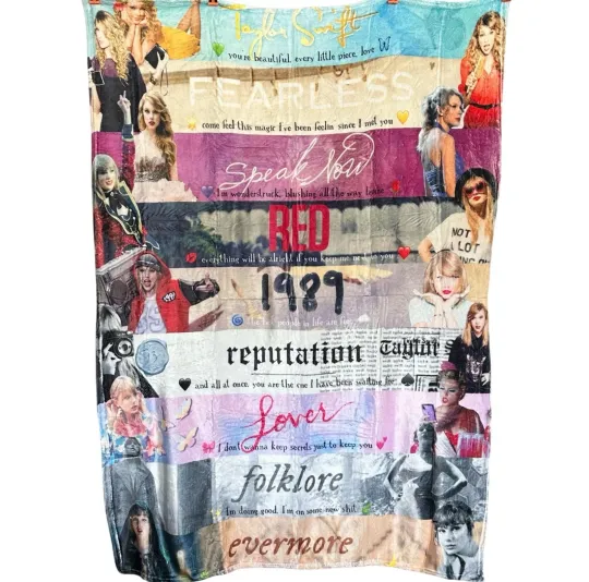 Taylorr Swifts Fleece Throw Blanket 9 Album Covers