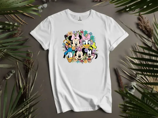 Discover Comfort Colors Floral Mickey and Friends Hoodie T-Shirt Men Women Unisex