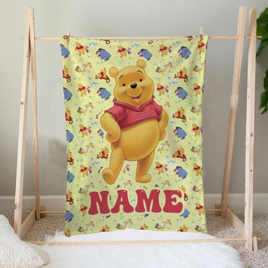 Discover Personalized Winnie The Pooh Blanket, Pooh Bear Blanket, Winnie The Pooh and Friends Blanket, Tigger Piglet Eeyore Blanket K-04022325