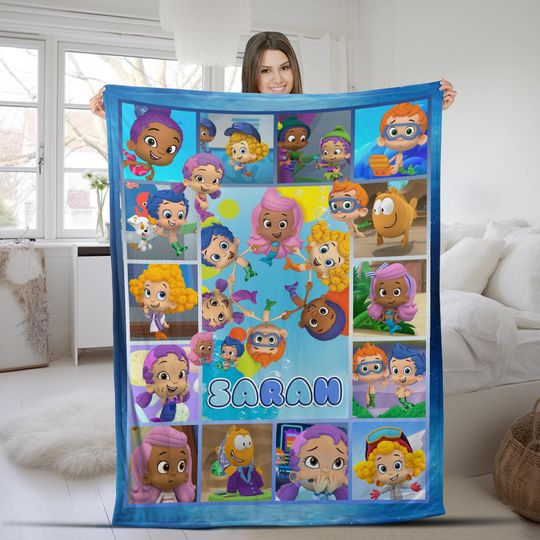 Discover Customized Bubble Guppies Blanket, Bubble Guppies Party Velvet Blanket, Bubble Guppies Cartoon Birthday Gift, Christmas Gift AXHT16