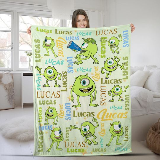 Discover Personalized Disney Monsters Inc Blanket, Custom Name Pixar Monsters University Baby Blanket, Sully Mike Wazowski Birthday Gifts UN1G04