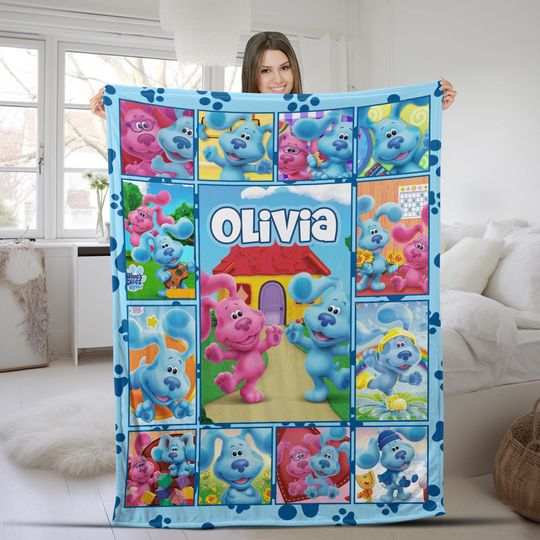Discover Blue Clues Blanket Blue Clues Fleece Blanket Blue Clues Birthday Blanket Gift For Boy Girl AXHT11