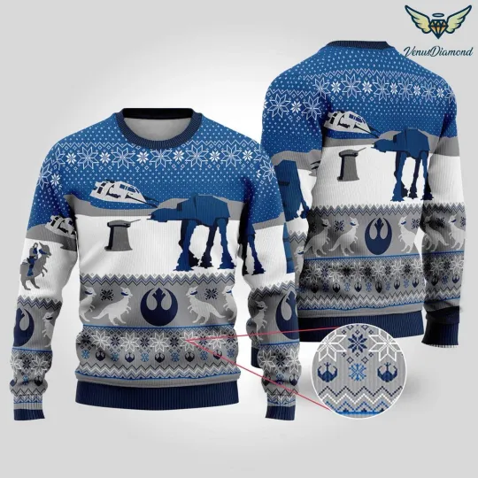 Discover All Terrain Walkers Ugly Christmas Sweater Obi-Wan Kenobi Holiday Jumper