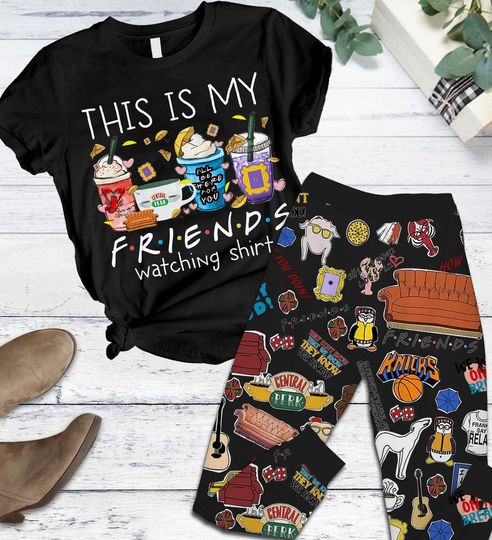 Friends TV Show Holiday Pajamas, Friends Movie Pajamas Set, Chandler Bing Pajamas Pants, Friends Tv Women Pajamas, Halloween Gifts
