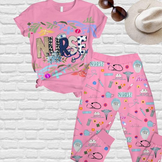 Discover Love Nurse Pajamas Set, Nurse T-Shirt, Cute Nurse Holiday Pajamas, Nurse Appreciation Gift, Nurse Gift Idea, Nurses Week Gift