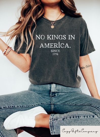 Discover Retro Democracy T-Shirt: No Kings Since 1776 - Anti-Trump Political Tee