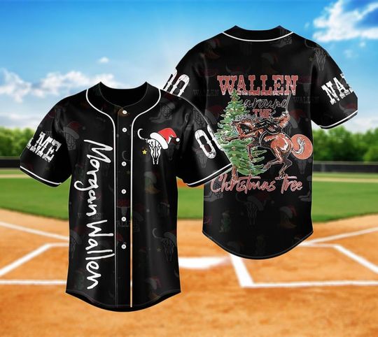 Discover Custom Christmas Western Style Baseball Jersey, Country Holiday Shirt, Personalized Christmas Costume, Baseball Jersey Men Women