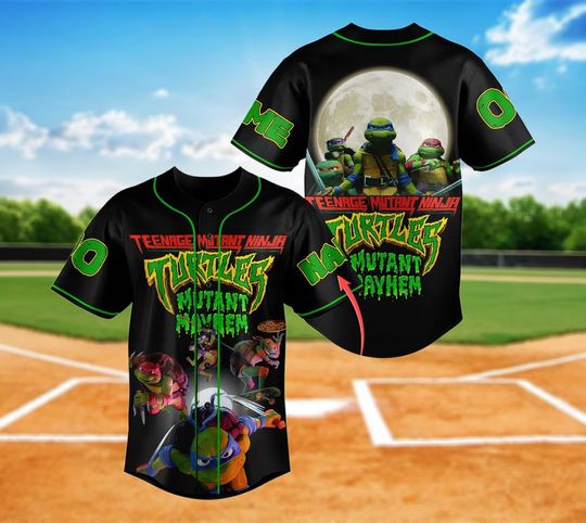 Discover Custom Turtles Baseball Jersey, Ninja Turtles Matching Birthday Baseball Shirt, Fall Baseball Jersey, Turtles Cartoon Shirt