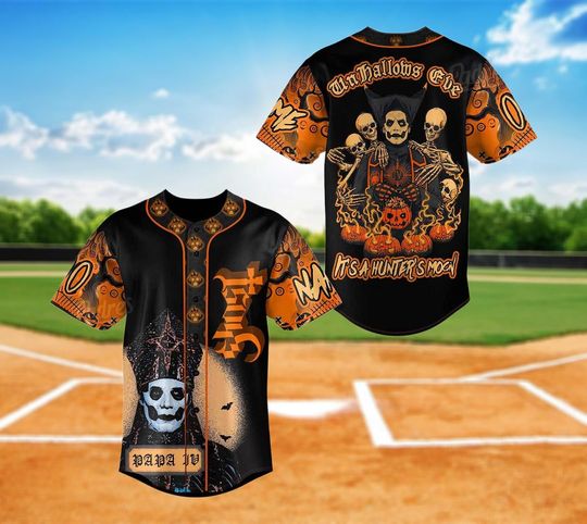 Discover Custom Halloween Ghost Baseball Jersey, Custom Horor Halloween Baseball Jersey, Creepy Halloween Jersey, Matching Trick Or Treat Shirt