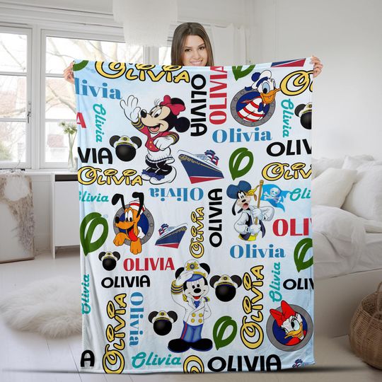 Discover Personalized Mickey and Friends Disney Cruise Blanket, Disney Cruie Line Trip, Disney Family Cruise Vacation 2025, Disney Wish Dream AXHS18