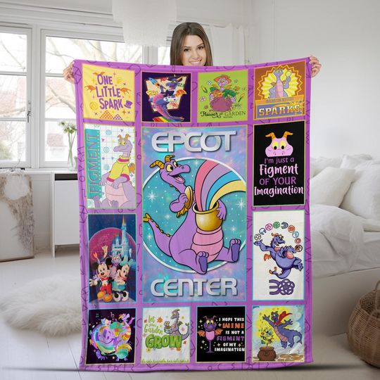 Figment Epcot Blanket, Figment One Little Spark Blanket Epcot Festival Blanket
