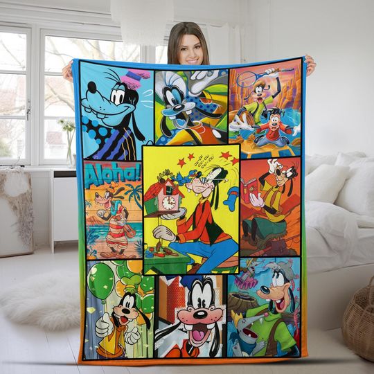 Goofy Fleece Blanket Pluto Dog Goofy Blanket Animal Kingdom Disneyland Fleece Blanket