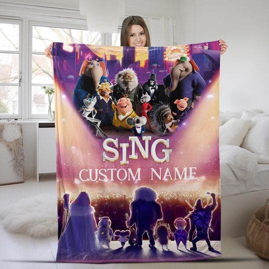 Discover Personalize Sing Pig Blanket, Pig Singer Blanket, Sing Movie Cartoon, Birthday Baby Blanket, Sing Characters Blanket AXHO14