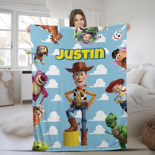 Discover Personalized Name Disney Woody Blanket, Toy Story Characters Blanket, Toy Story Blanket, Disney Toy Story Blanket AXHO12