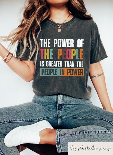 Discover Retro Comfort Activist T-shirt, Senator Cory Booker Shirt, Political Gift, The Power Of The People Is Greater Than The People In Power Tee