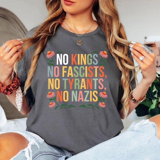 Discover No Kings in America Political Protest Shirts Anti Trump Nope Kings Tee Rejecting Kings Since 1776 Resist Social Justice Tee Crown No kings