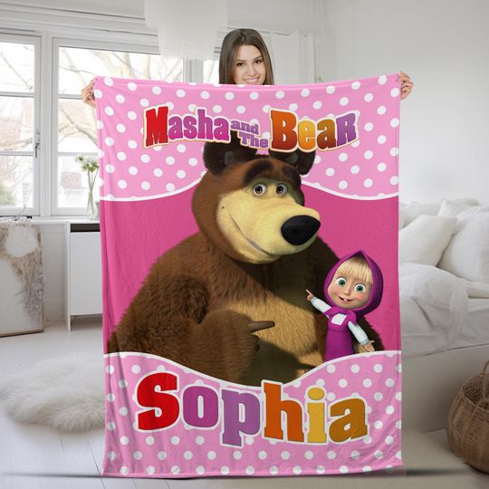 Discover Marsha And Bear Blanket, Marsha And Bear Velvet Blanket, Marsha And Bear Cartoon Blanket