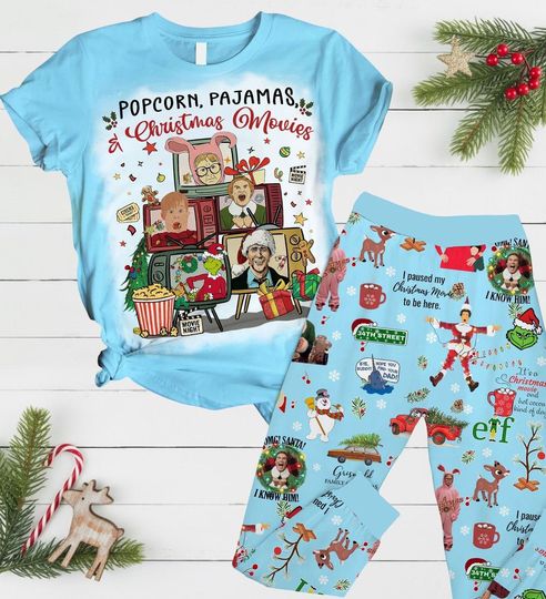 Christmas Movies Pajamas Set, Home Alone Xmas Pajamas, Clark Griswold Pajamas Pants, A Christmas Story Xmas Shirt, Christmas Gift
