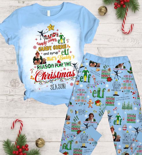 Buddy The Elf Christmas Pajamas, Christmas Movie Pajamas Set, The Boys Of Winter Pajamas Pants, Comedy Xmas Shirt, Winter Holiday Gift
