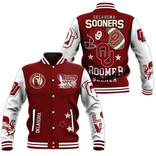 Oklahoma Sooners New Baseball Jacket For Fan, Gift For Him, Gift For Friend