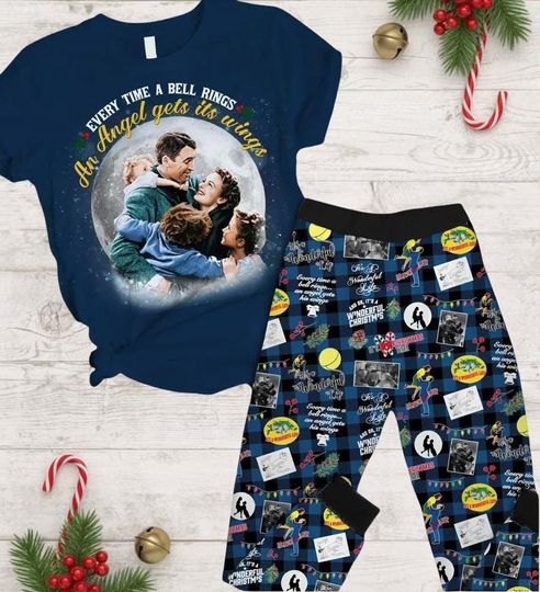 Discover It's A Wonderful Life Christmas Pajamas, Lasso The Moon Xmas Pajamas, Christmas Movie Pajamas Pants, Xmas Gift