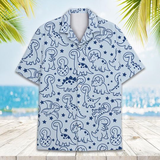 Discover Cute Dinosaur Hawaiian Shirt for Men Women and Youth, Summer Beach