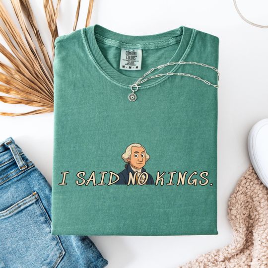 Discover No Kings Shirt, Protest Shirt, No Kings In America, TikTok Trend Tee, Unisex Comfort Colors T-Shirt, Resist Graphic Top 4XL PRT57