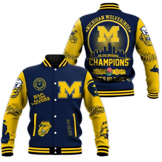 Michigan Wolverines NCAA Baseball Jacket For Fanss, Gift For Him Gift For Friend