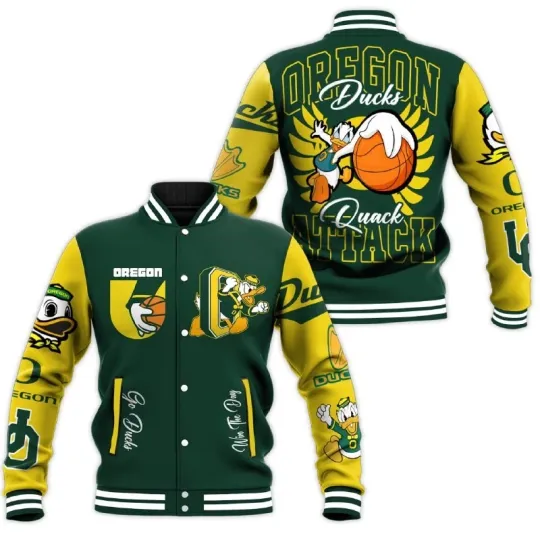 Discover Oreg ducks Quack Attack Baseball Jacket, Gift For Him, Gift For Friend