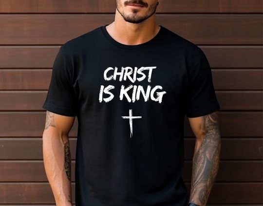 Discover Christ is King Shirt, Jesus is King shirt, Jesus Shirt, Christian Shirt, King Jesus Shirt, White Cross Shirt, Christian Apparel