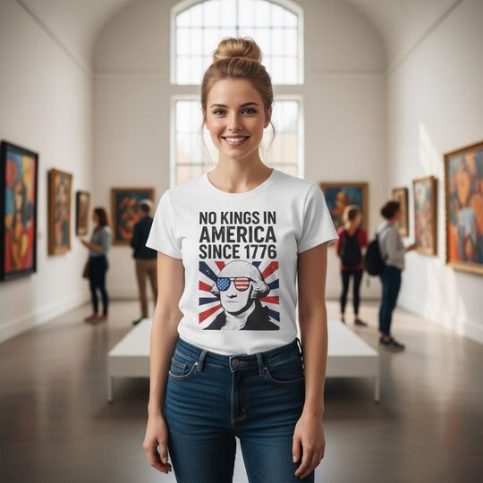 Discover No kings t shirts No Kings In America Shirt, Retro 1776 USA Flag Tee, Funny Patriotic t shirt History Gift for Men