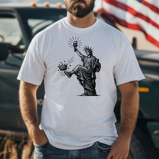 Discover No Kings in America shirt Statue of Liberty Meme tee Anti fascism t-shirt Political Protest Shirts Anti Trump Nope Kings Resist liberal tee
