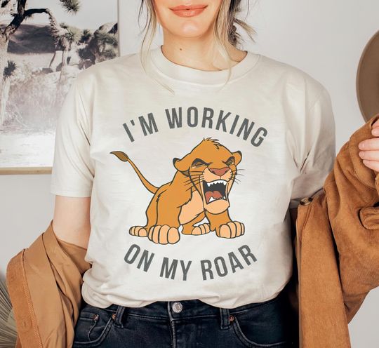 Discover Retro Disney Simba Lion King Shirt, I'm Working On My Roar T-shirt, The Lion King Animal Kingdom Tee, Birthday Gift, Disneyland Family Trip