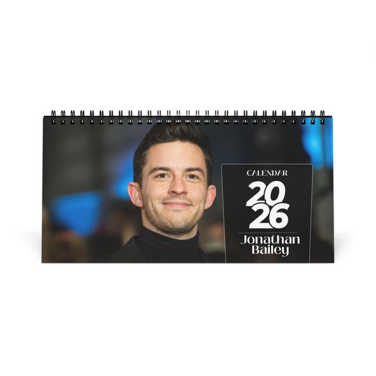 Jonathan Bailey 2026 Desk Calendar | Premium Spiral Bound Celebrity Photo Calendar | Gift for Fans & Elegant Desk Dcor