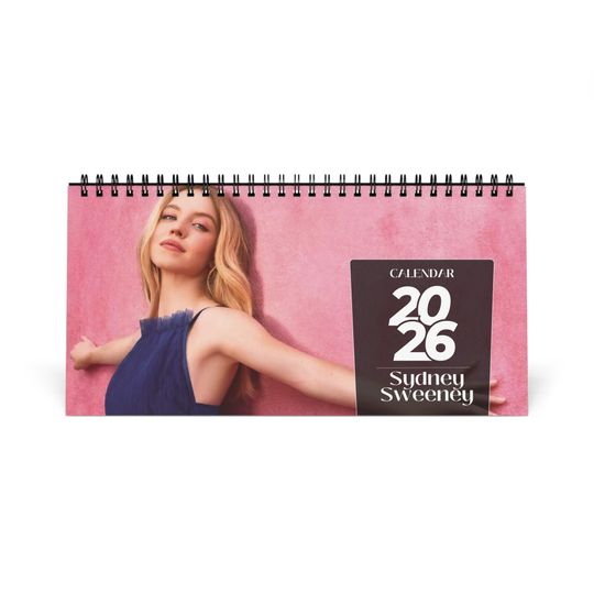 Discover Sydney Sweeney 2026 Desk Calendar | Premium Spiral Bound Celebrity Photo Calendar | Gift for Fans & Stylish Desk Dcor