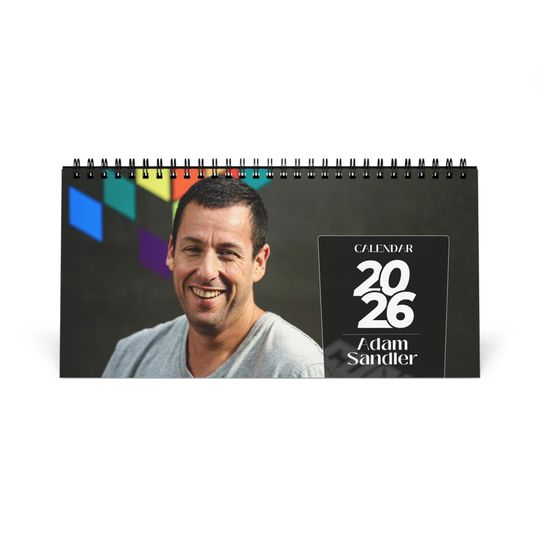 Discover Adam Sandler 2026 Desk Calendar | Premium Spiral Bound Celebrity Photo Calendar | Fun Gift for Fans & Desk Dcor
